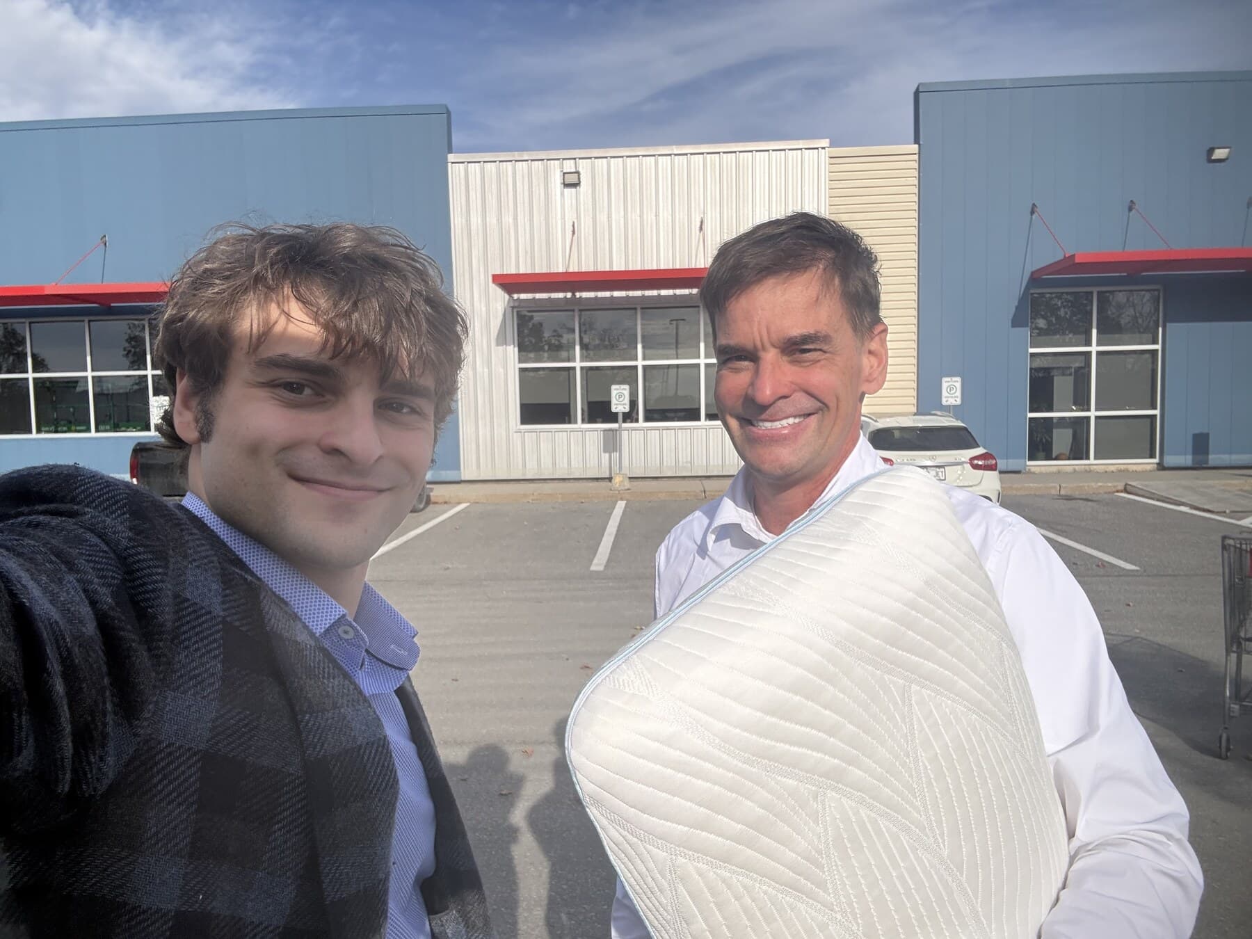 Father and son from the Maple Sleep family-owned manufacturing business.