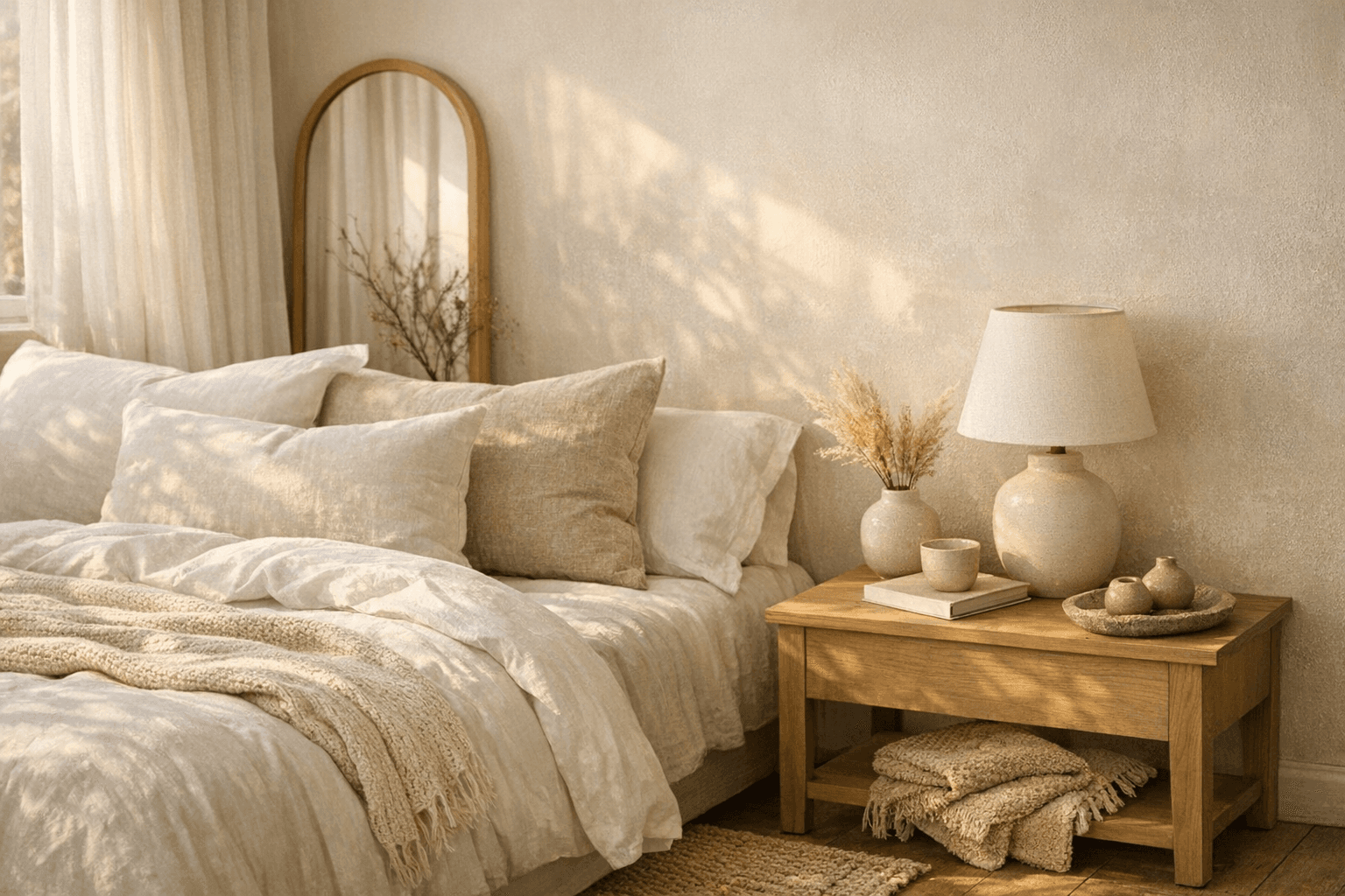 Warm Maple Sleep lifestyle bedroom scene for testimonial and review sections.